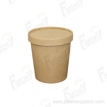 Disposable Paper Container Kraft Paper Salad Bowl